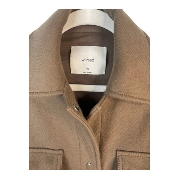 Aritzia Wilfred Coat Rialto Shirt Jacket Belted 72% Wool Shacket Tan Size XS - Picture 14 of 15